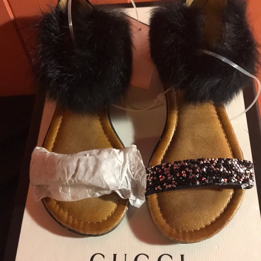 Faux Fur Sandals